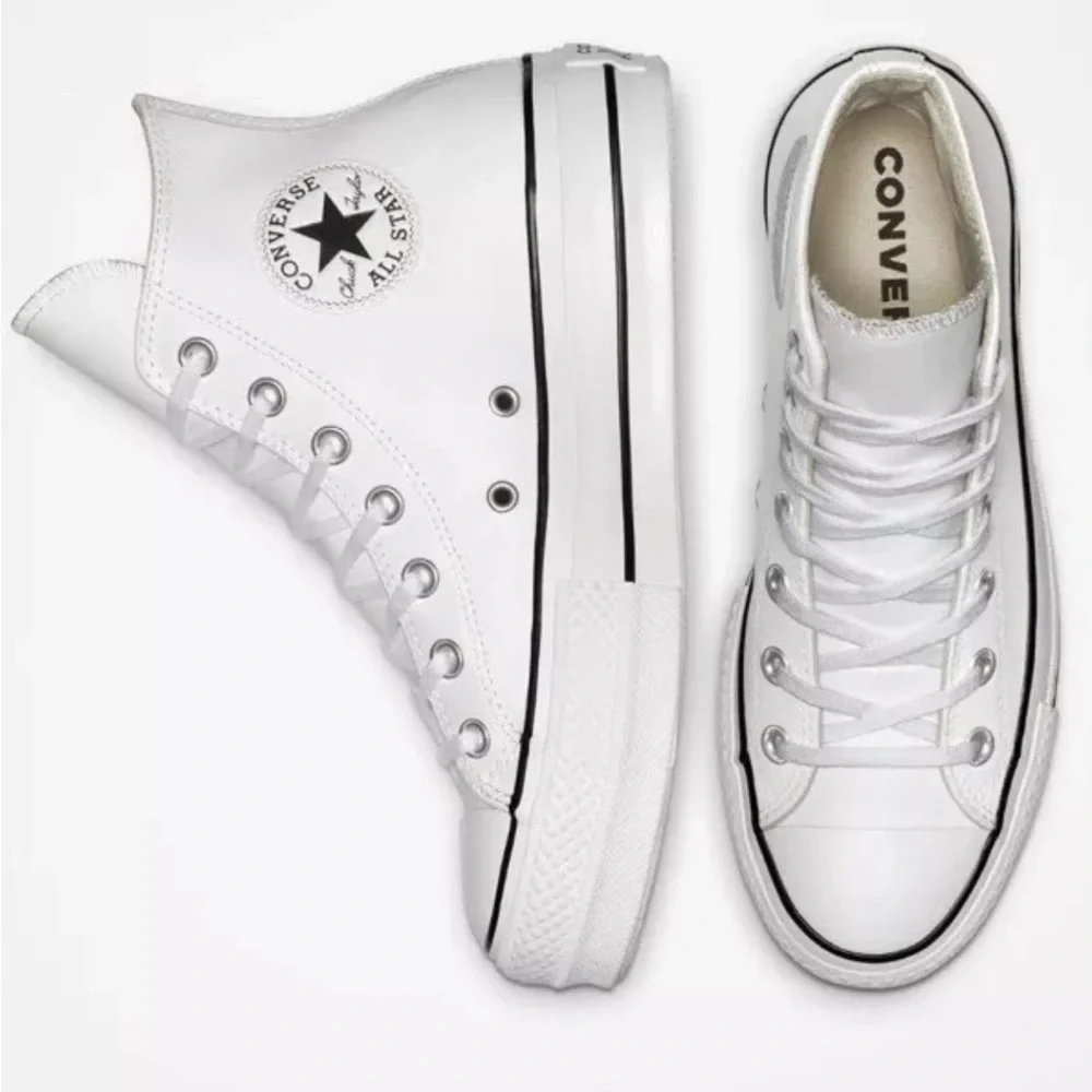 CONVERSE Chuck Taylor All Star Lift Platform Leather High-Top Women's Shoes 8.5